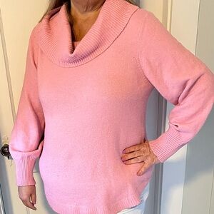 Cozy Pink Cowl Neck Sweater